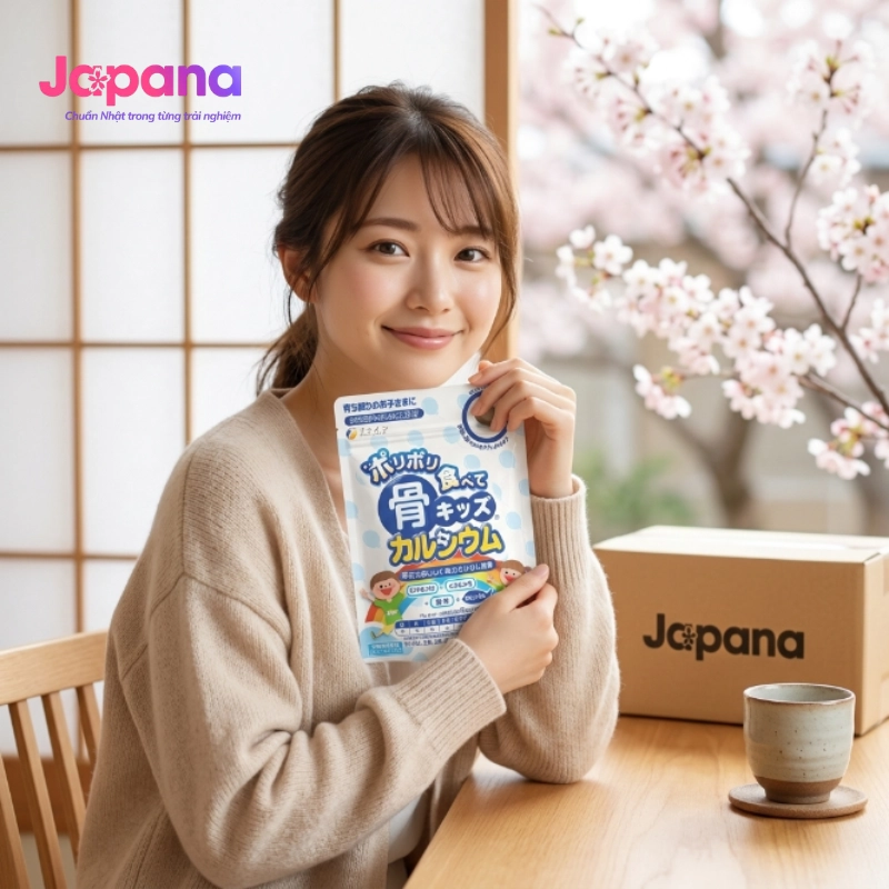 Viên nhai canxi cá tuyết vị socola Fine Japan 70 viên		