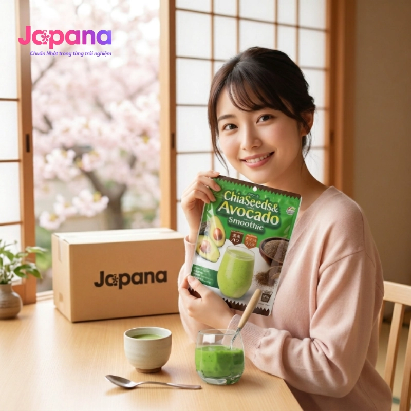Combo 2 Bột giảm cân sinh tố bơ Yangmiwa Unimat Riken ChiaSeeds & Avocado Smoothie Calories-Block 140g - Date 09/2026