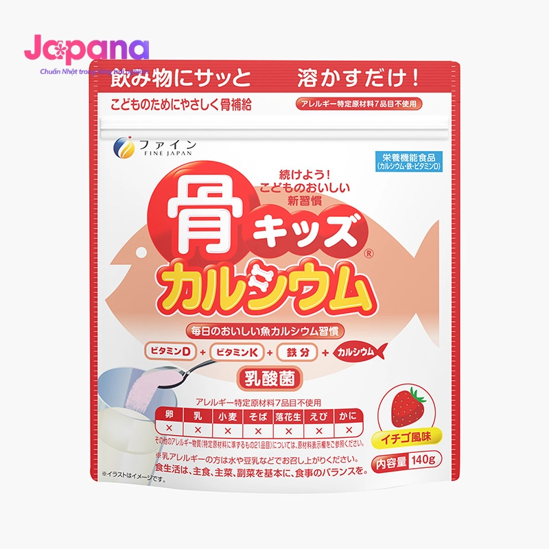Bột canxi cá tuyết vị dâu Fine Japan 140g