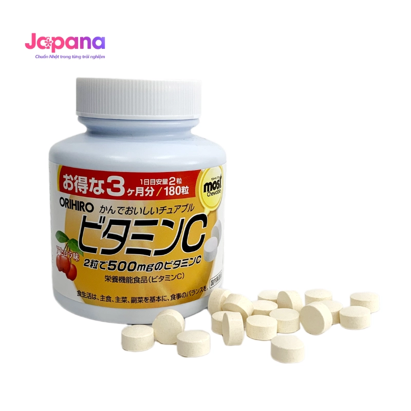 Viên nhai bổ sung Vitamin C Orihiro Most Chewable 180 viên