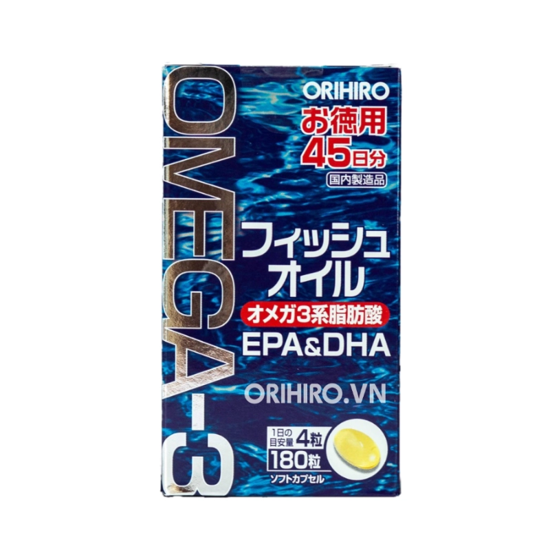Combo 3 Viên uống dầu cá omega-3 hỗ trợ tim mạch Orihiro 180 viên