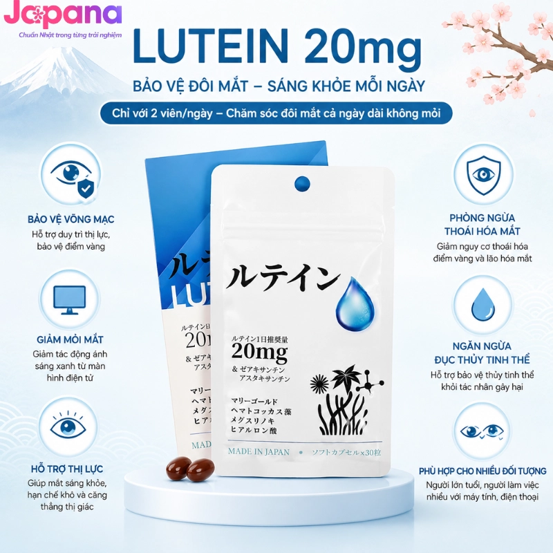 Viên uống bổ mắt, tăng cường thị lực LUTEIN 60 viên