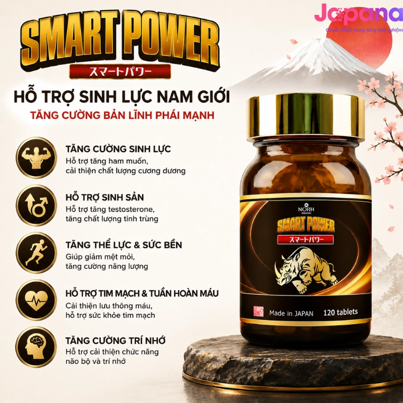 Viên uống tăng cường sinh lực nam giới Smart Power 120 viên - Date 12/2026