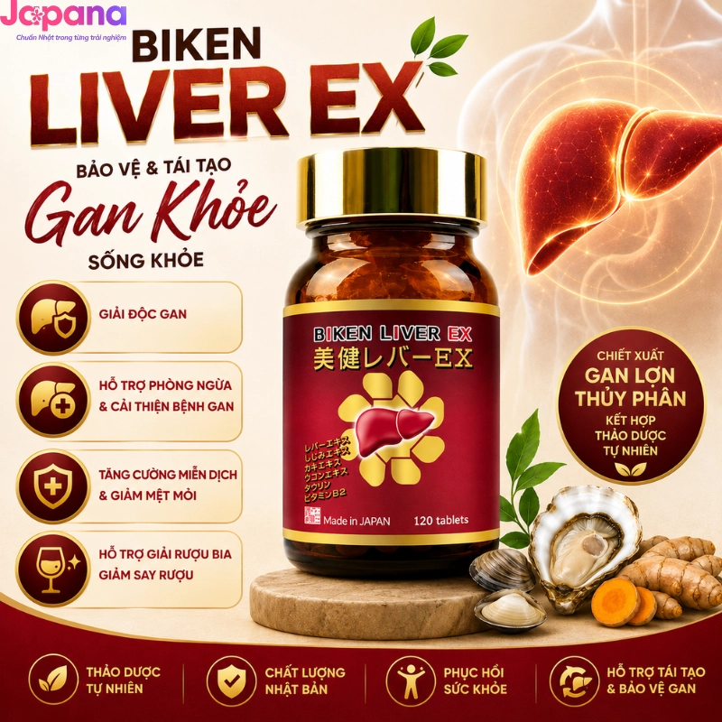 Viên uống hỗ trợ giải độc và phục hồi chức năng gan Biken Liver Ex 120 viên