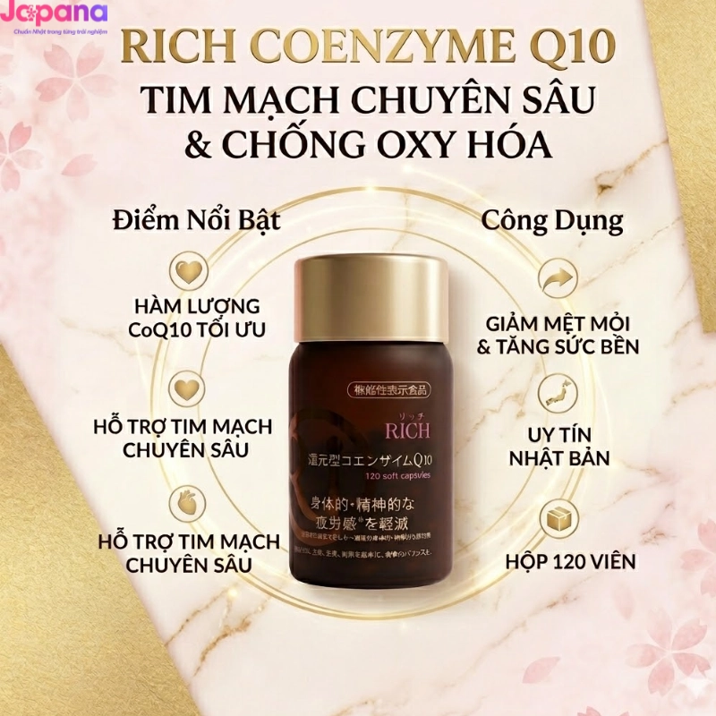 Viên uống hỗ trợ tim mạch AFC Rich Coenzyme Q10 - 120 viên