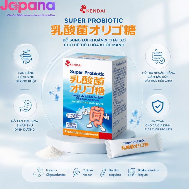 Bột men tiêu hóa Kendai Super Probiotic Hộp 20 gói