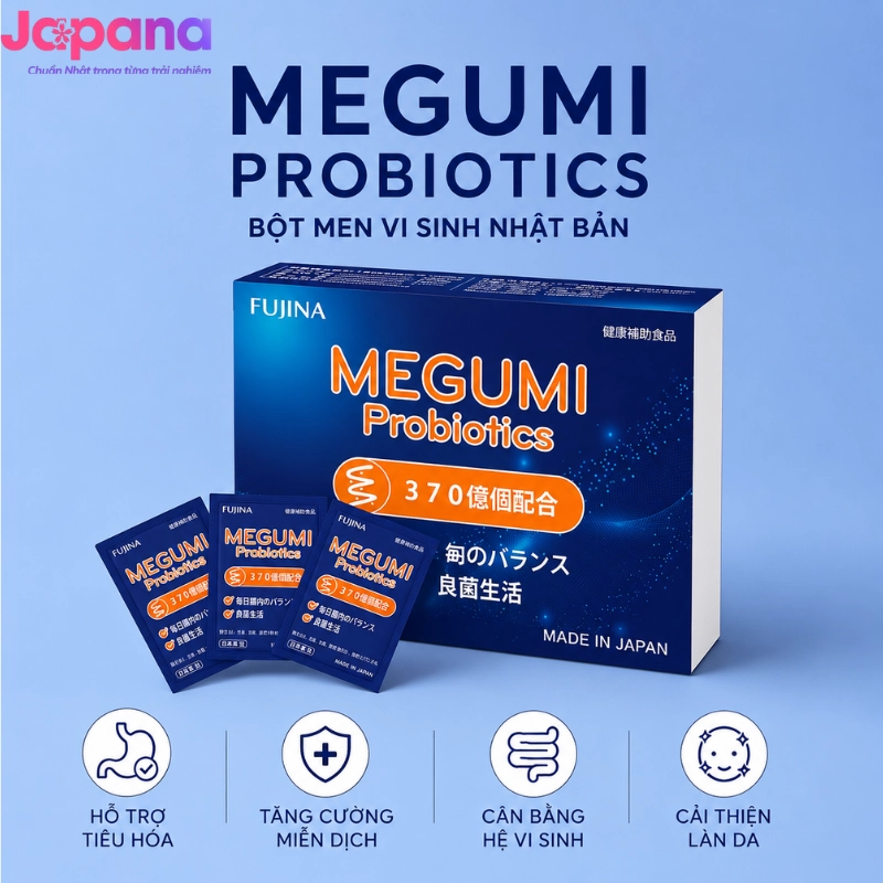 Bột men vi sinh Megumi Nhật Bản Hộp 15 gói 