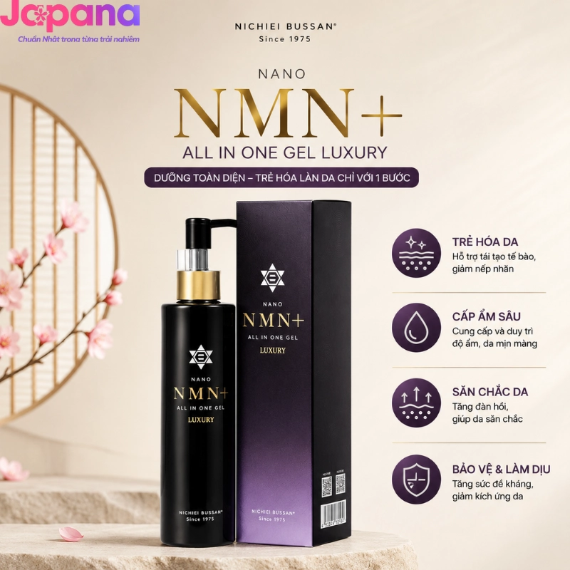 Gel dưỡng da Nichiei Bussan Nano NMN+ All In One Gel Luxury 200g