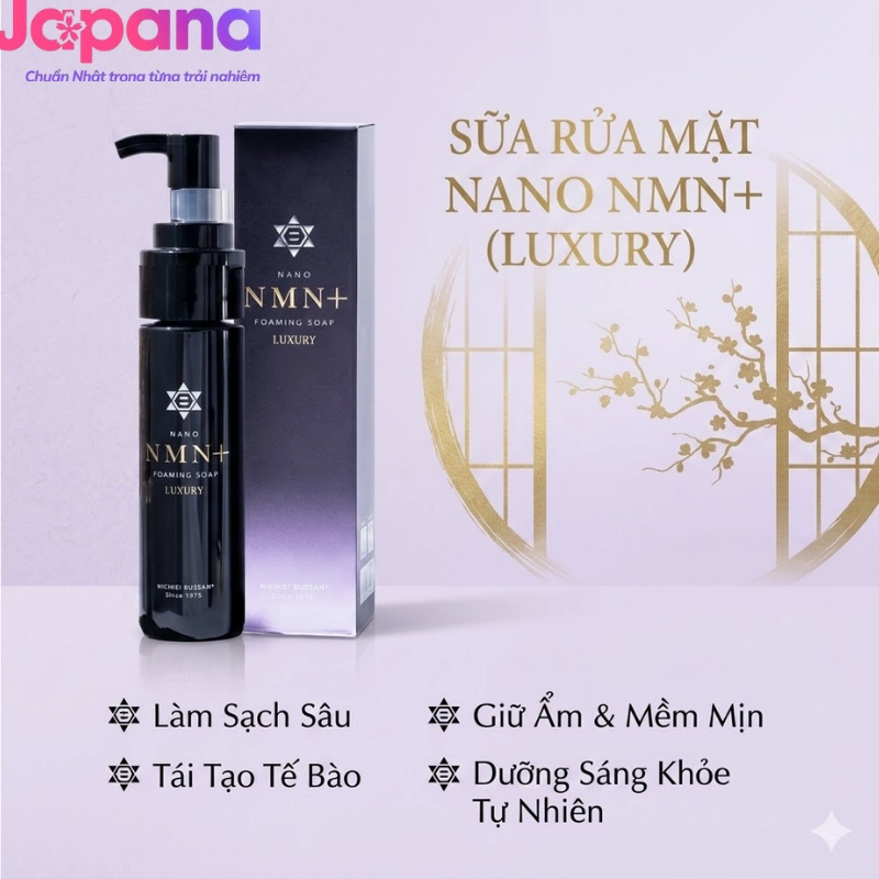 Sữa rửa mặt Nichiei Bussan Nano NMN+ Foaming Soap Luxury 150g
