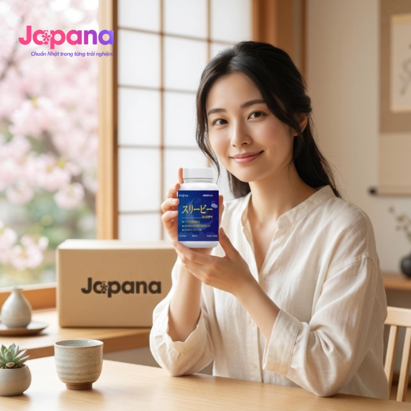 Combo 2 hộp viên uống hỗ trợ giấc ngủ Fujina Sleepy 80 viên