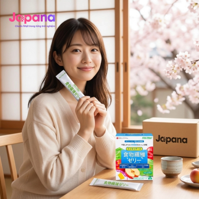 Thạch cung cấp chất xơ và vitamin từ rau củ quả Dietary Jelly Fine Japan Hộp 20 thanh