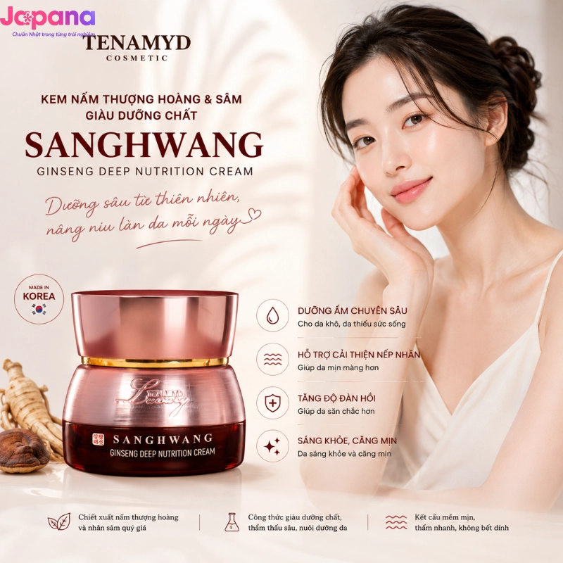 Kem nấm giàu dưỡng chất Thượng Hoàng và Nhân Sâm Tenamyd