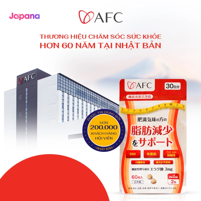 Combo 2 Viên uống hỗ trợ giảm mỡ, cân bằng đường huyết AFC Ellagic Acid - 60 viên