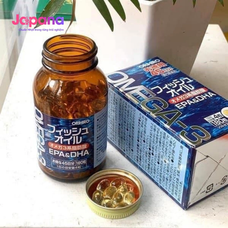 Combo hỗ trợ sức khỏe tổng thể Viên uống Orihiro Omega-3 180 viên + Viên uống Orihiro Squalene 390 viên
