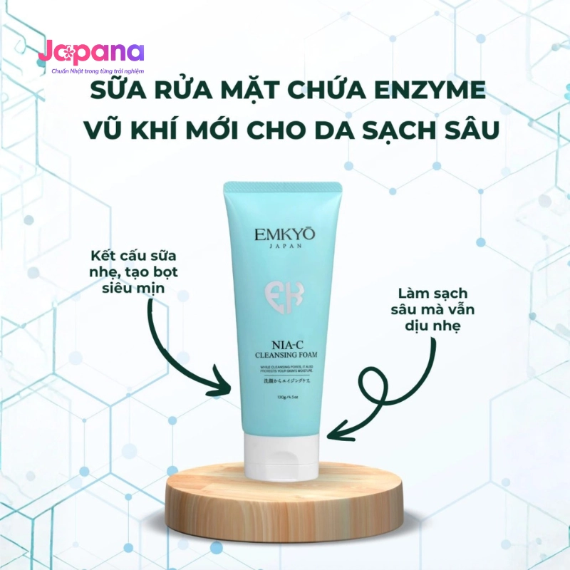 Sữa rửa mặt chăm sóc da EMKYŌ NIA-C Cleansing Foam 130g