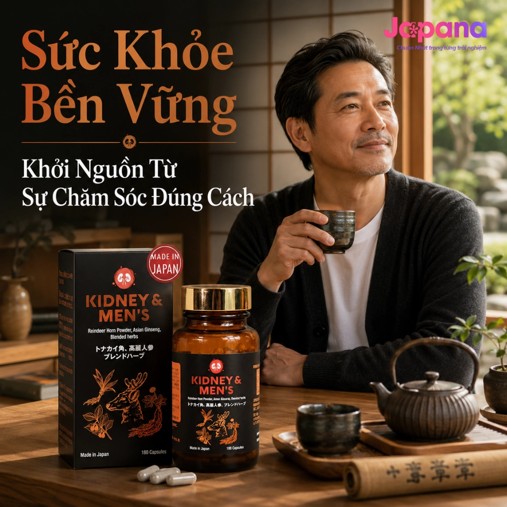 Viên uống hỗ trợ dưỡng thận và sinh lý nam Waki Kidney & Men`s 180 viên - Date 09/2027