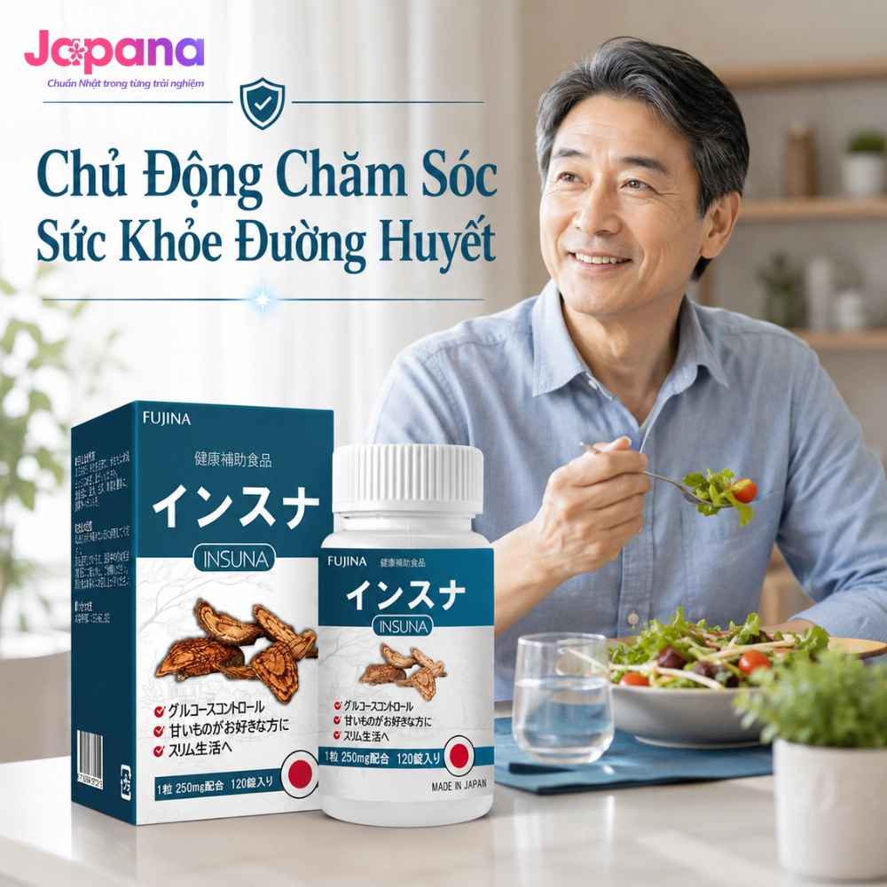 Viên uống hỗ trợ tiểu đường Fujina Insuna 120 viên