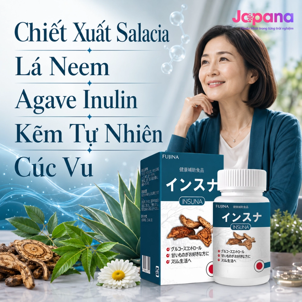 Viên uống hỗ trợ tiểu đường Fujina Insuna 120 viên