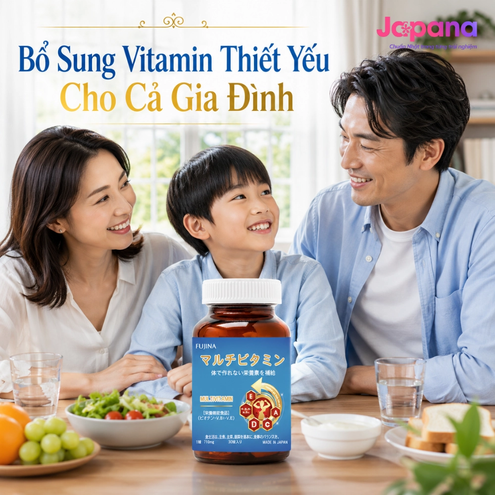 Viên uống Multivitamin Fujina Nhật Bản Hộp 30 viên
