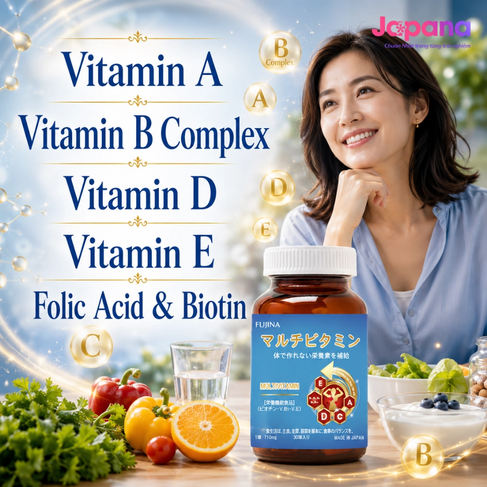 Viên uống Multivitamin Fujina Nhật Bản Hộp 30 viên
