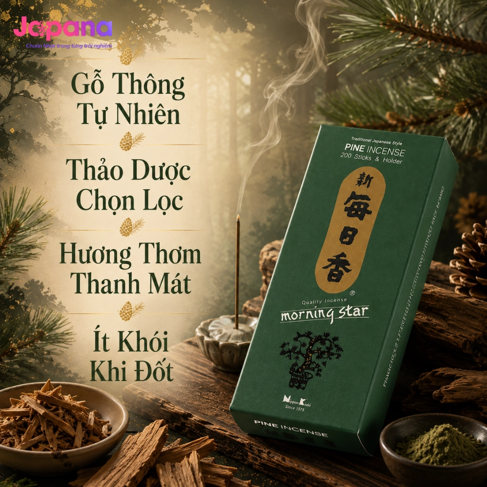 Hương Nippon Kodo Morning Star Pine 200 que (Hương gỗ thông)