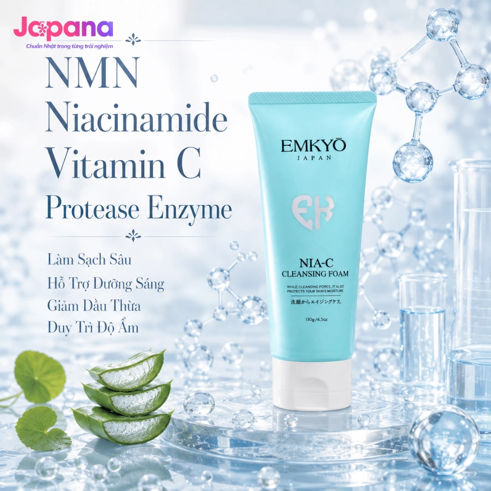 Sữa rửa mặt chăm sóc da EMKYŌ NIA-C Cleansing Foam 130g