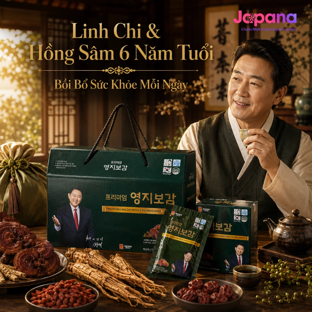 Chiết xuất linh chi và hồng sâm Hàn Quốc 6 năm tuổi Ginseng House (30 gói x 70ml)