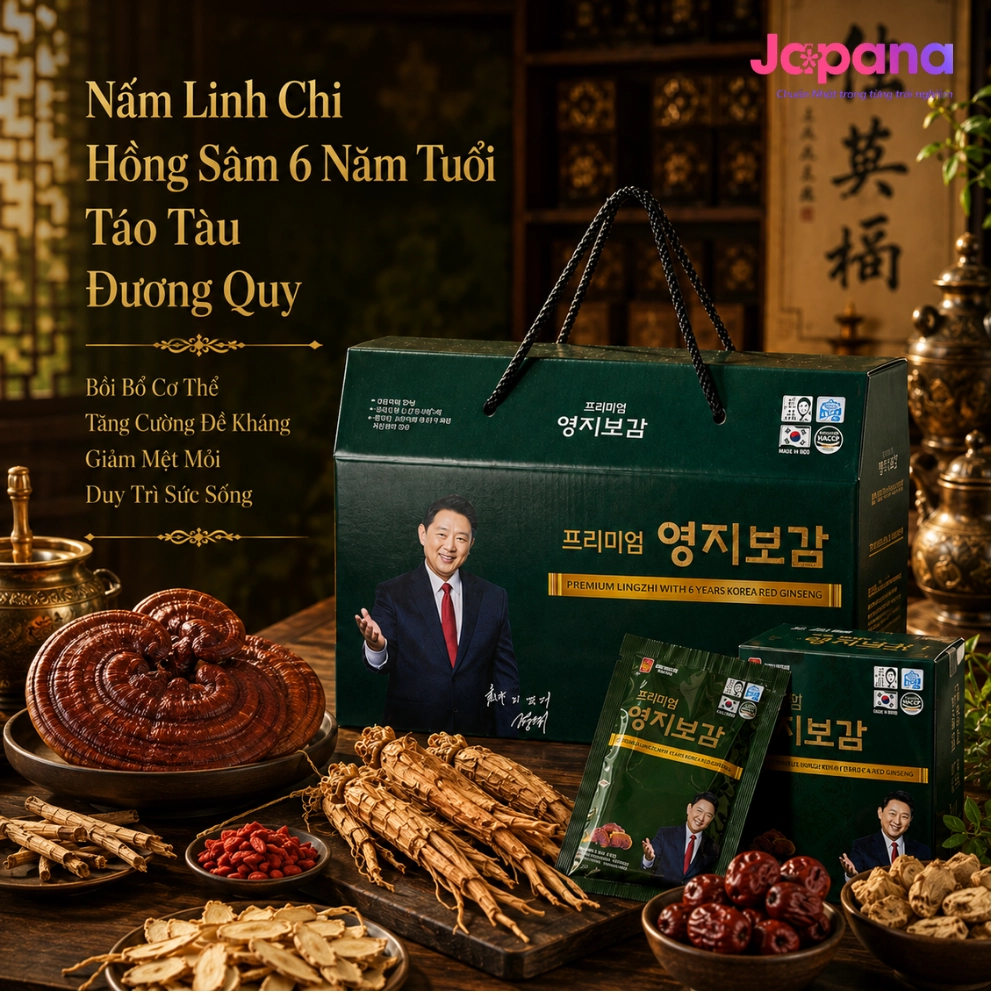 Chiết xuất linh chi và hồng sâm Hàn Quốc 6 năm tuổi Ginseng House (30 gói x 70ml)