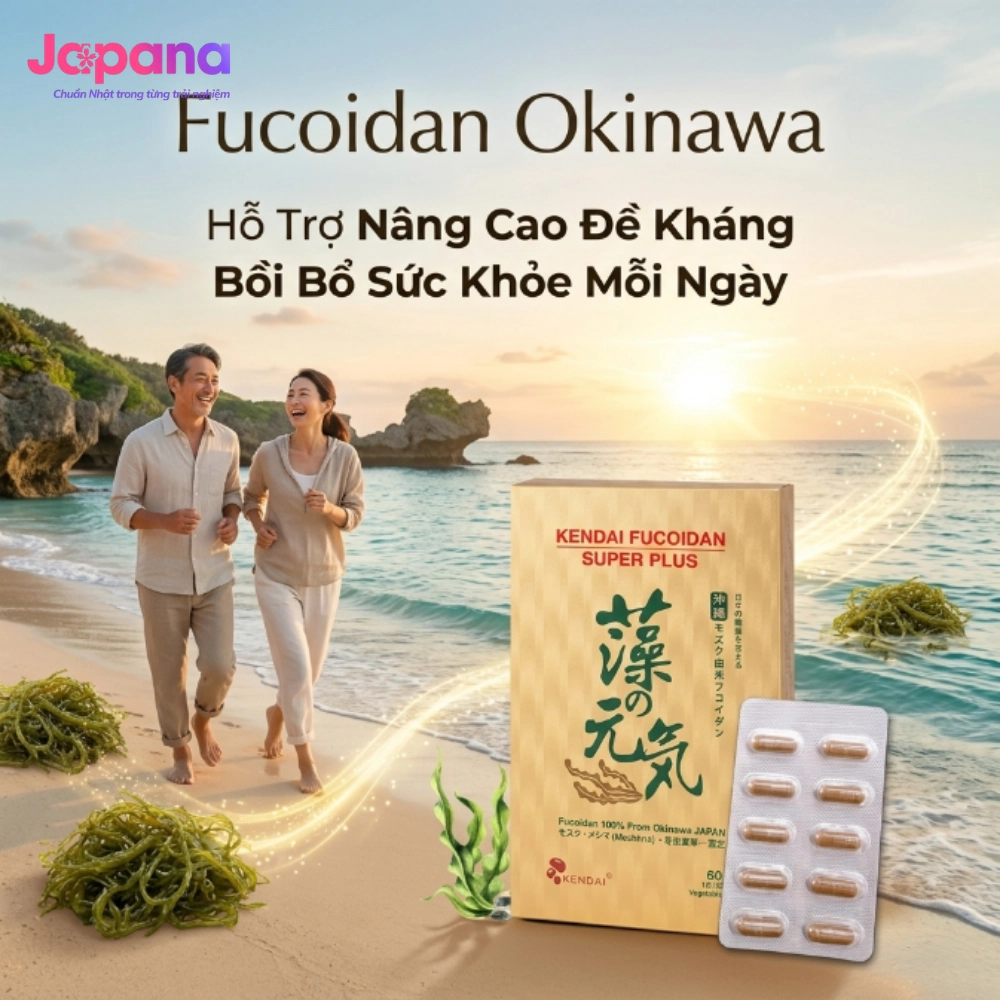 Viên uống hỗ trợ giảm nguy cơ u bứu, bảo vệ gan Kendai Fucoidan Super Plus 60 viên