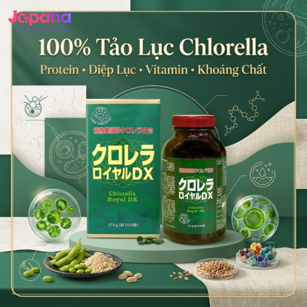 Tảo lục Chlorella Royal DX Nhật Bản 1550 viên