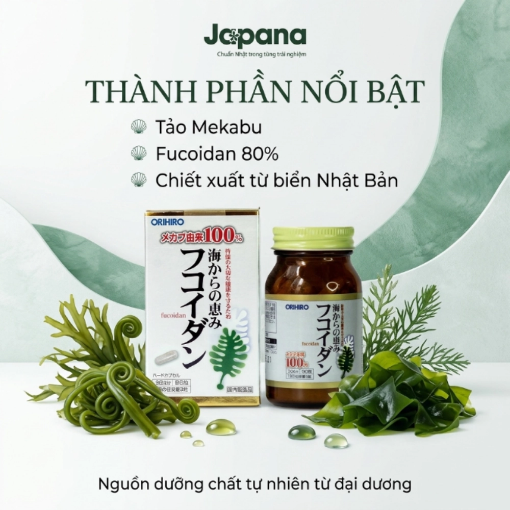 Viên uống hỗ trợ điều trị ung thư Orihiro Fucoidan 90 viên