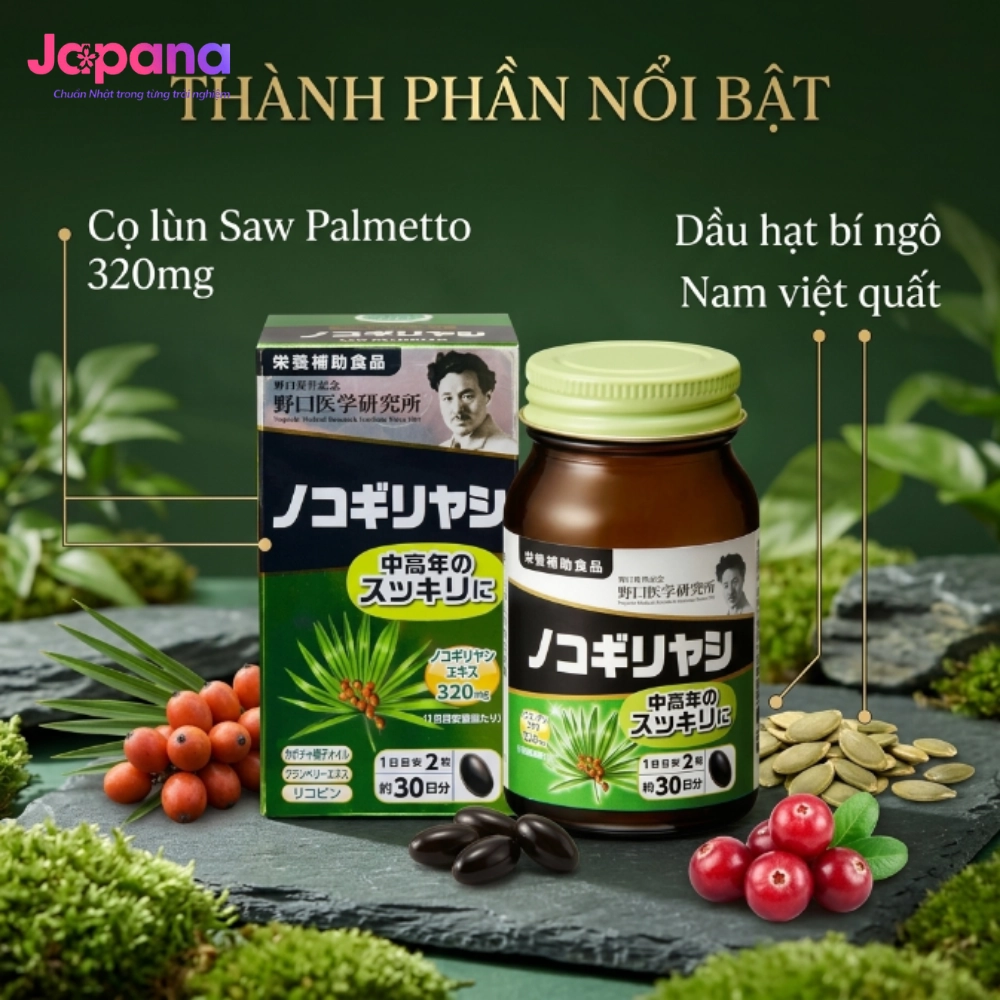 Viên uống hỗ trợ tuyến tiền liệt và tiểu đêm Noguchi 60 viên