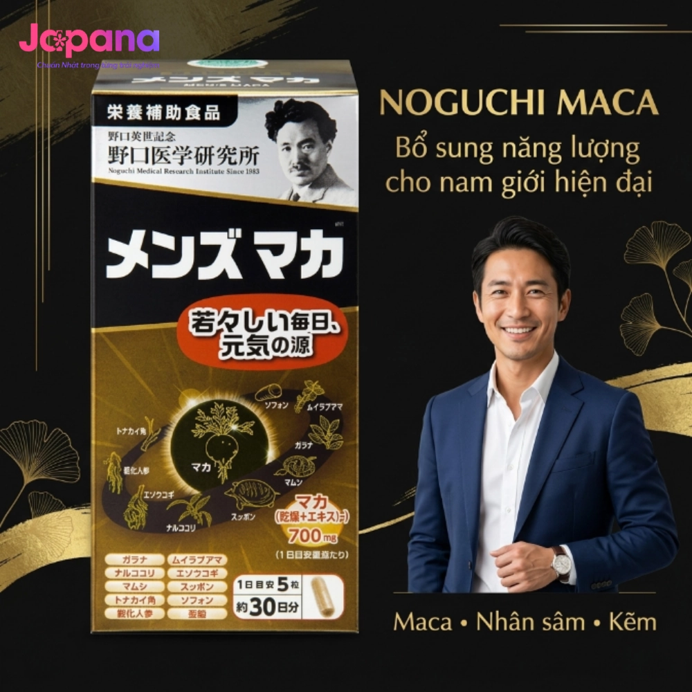 Viên uống bổ thận và sinh lý nam Noguchi Maca 150 viên