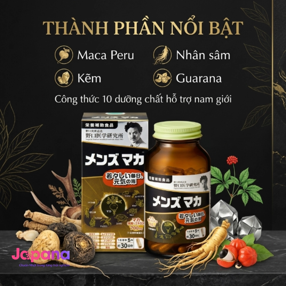 Viên uống bổ thận và sinh lý nam Noguchi Maca 150 viên