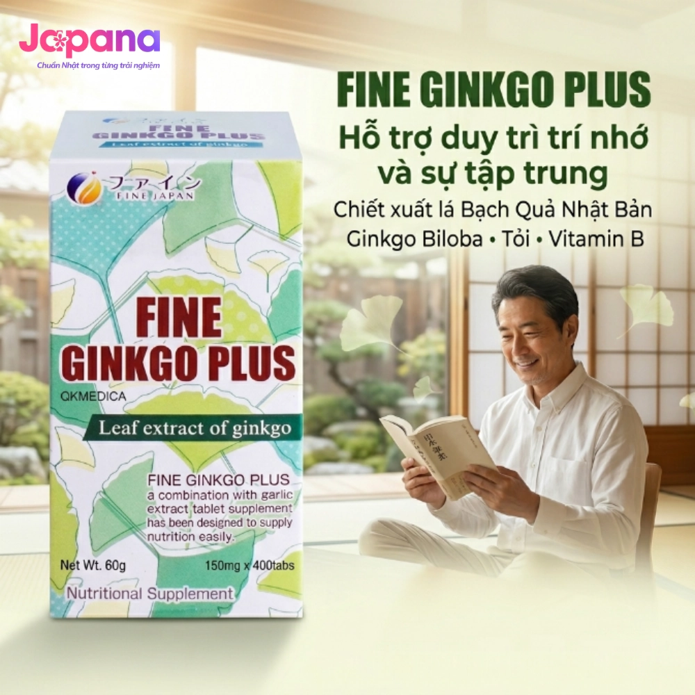 Viên uống bổ não Fine Ginkgo Plus Nhật Bản 400 viên