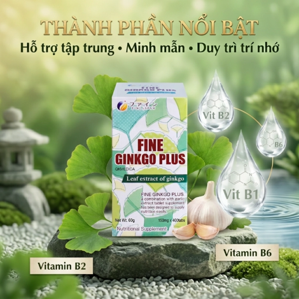 Viên uống bổ não Fine Ginkgo Plus Nhật Bản 400 viên