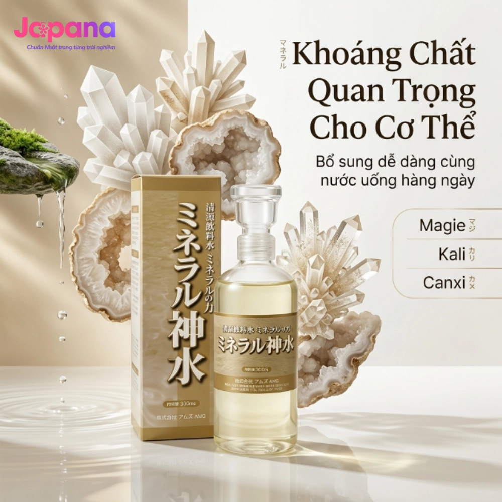 Dung dịch đa khoáng Mineral Shinsui cô đặc hỗ trợ tăng sức đề kháng, ổn định đường huyết, ngăn ngừa ung thư chai 300ml - Date 04/2027