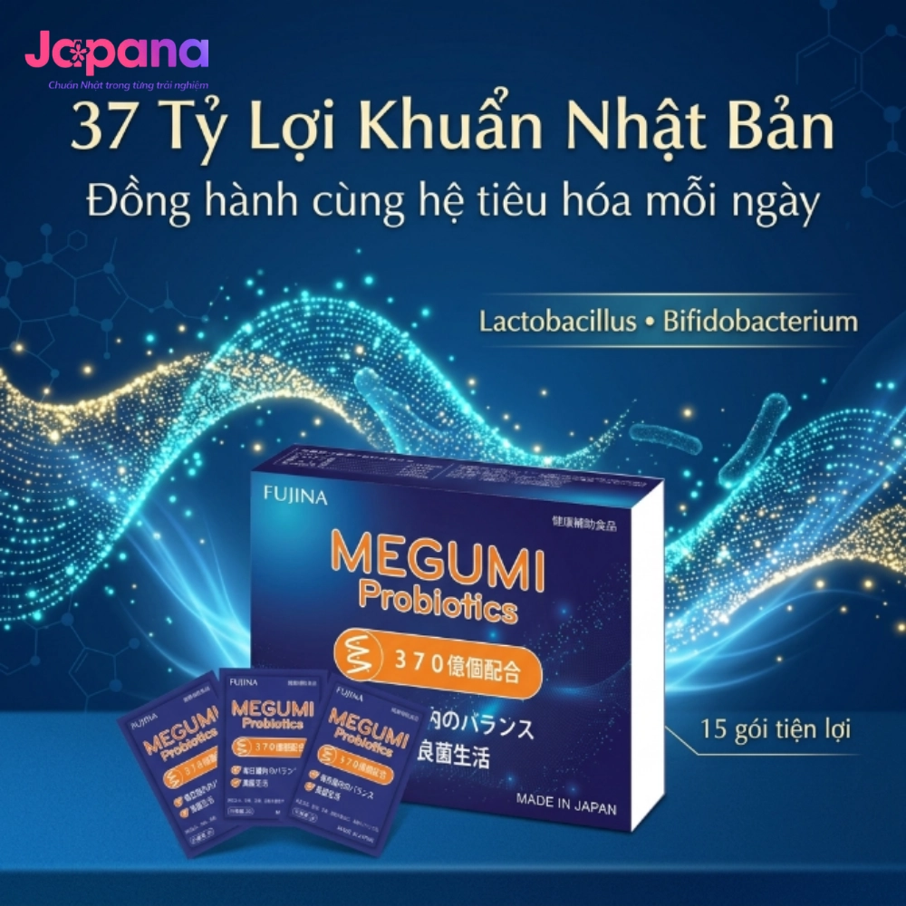 Bột men vi sinh Megumi Nhật Bản Hộp 15 gói 