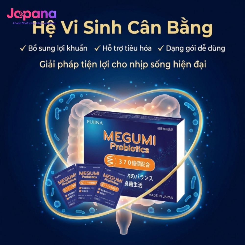 Bột men vi sinh Megumi Nhật Bản Hộp 15 gói 