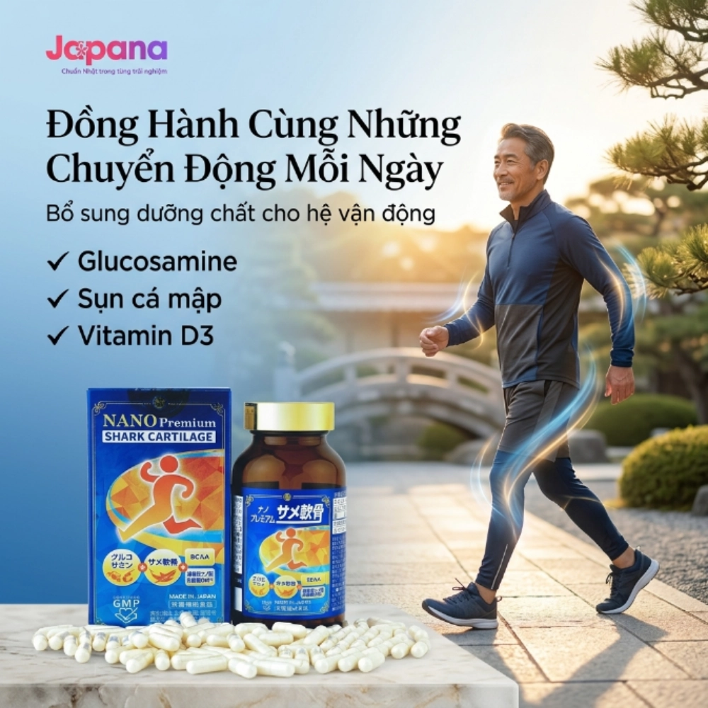 Viên uống bổ xương khớp Nichiei Bussan Nano Premium Shark Cartilage 150 viên