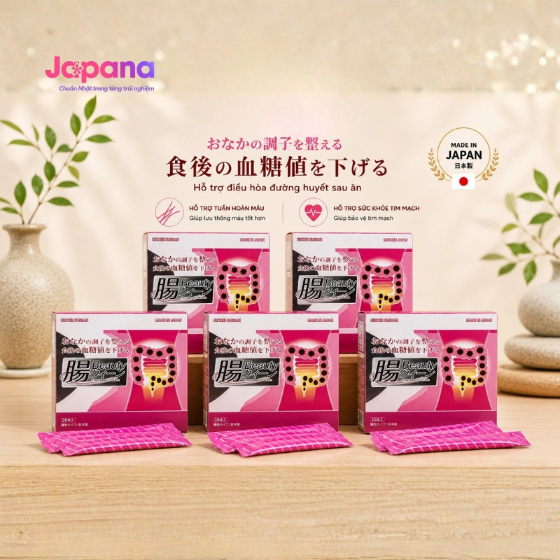 Combo 5 Bột uống men lợi khuẩn Nichiei Bussan Chou Beauty Queen 30 gói