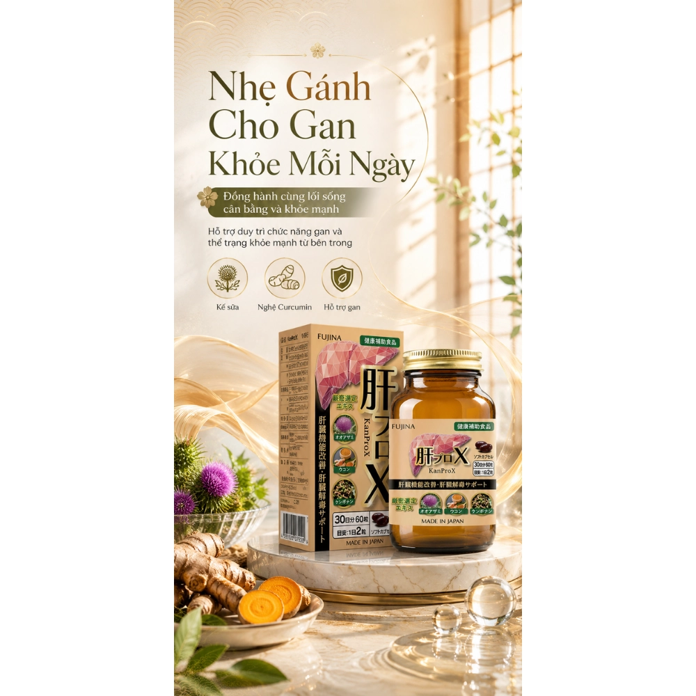 Viên uống bổ gan Kanprox Fujina 60 viên