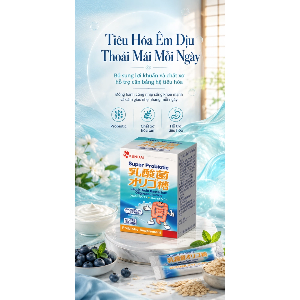 Bột men tiêu hóa Kendai Super Probiotic Hộp 20 gói