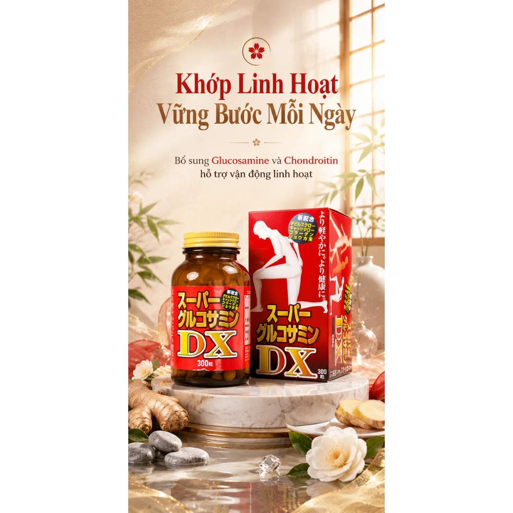 Viên uống hỗ trợ xương khớp Super Glucosamine DX Hokoen 300 viên