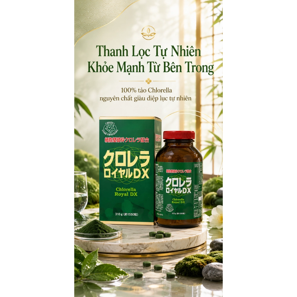 Tảo lục Chlorella Royal DX Nhật Bản 1550 viên