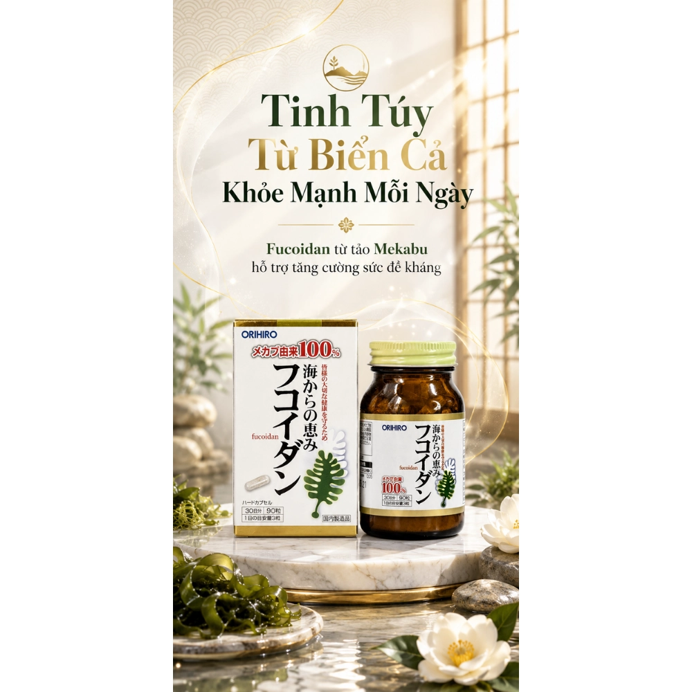 Viên uống hỗ trợ điều trị ung thư Orihiro Fucoidan 90 viên