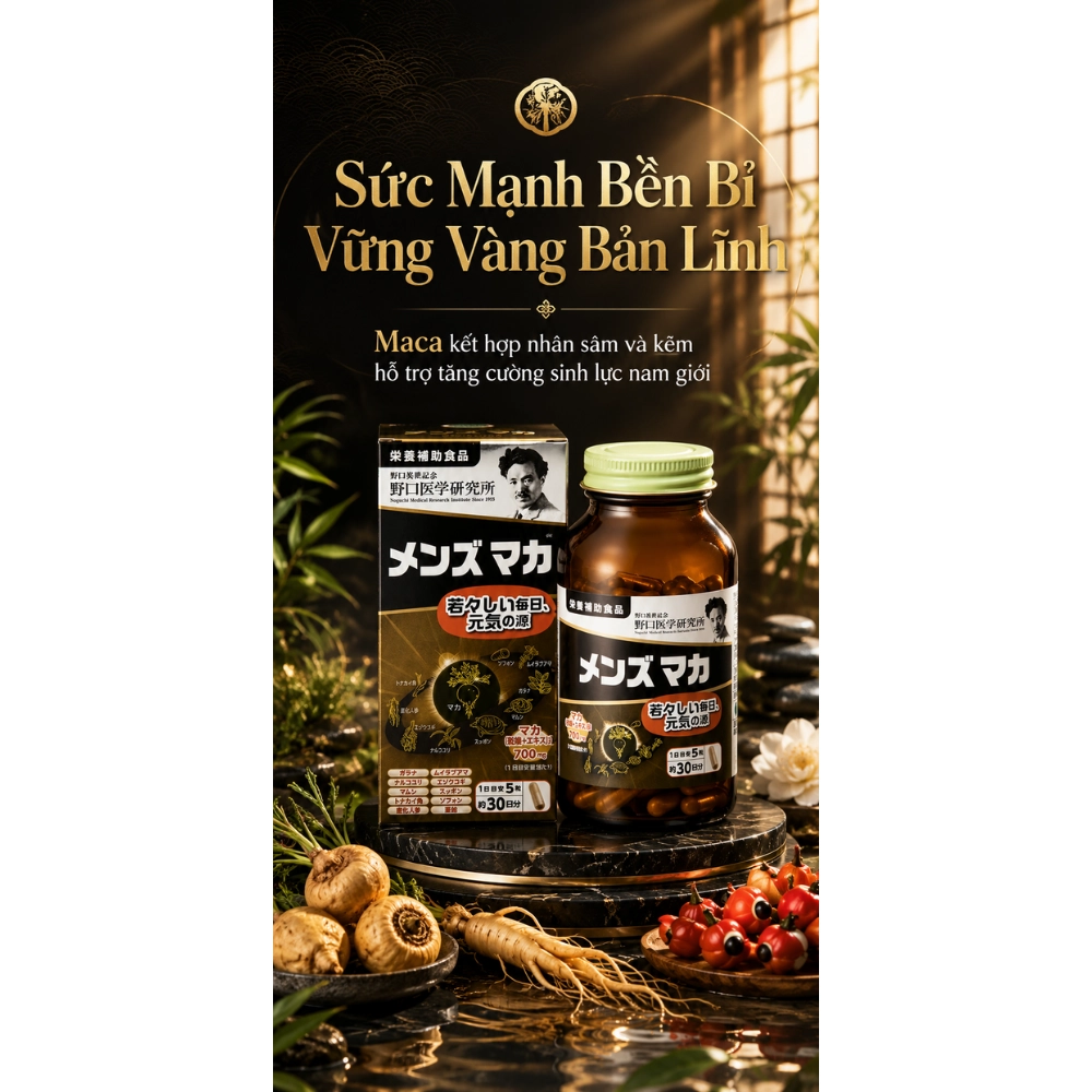 Viên uống bổ thận và sinh lý nam Noguchi Maca 150 viên