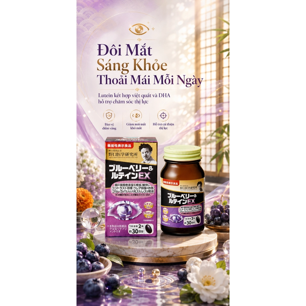 Viên uống bổ mắt Noguchi Blueberry Lutein EX 60 viên
