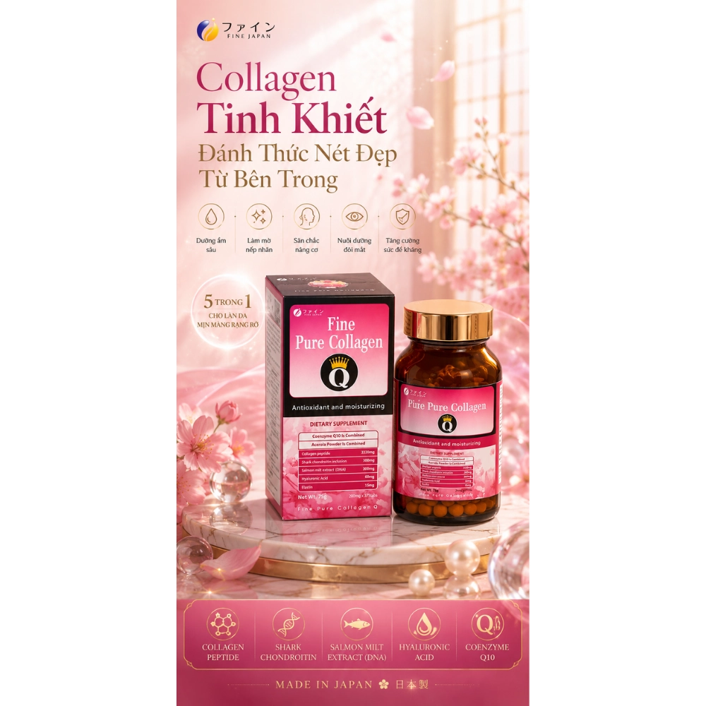 Viên uống đẹp da Fine Pure Collagen Q 375 viên