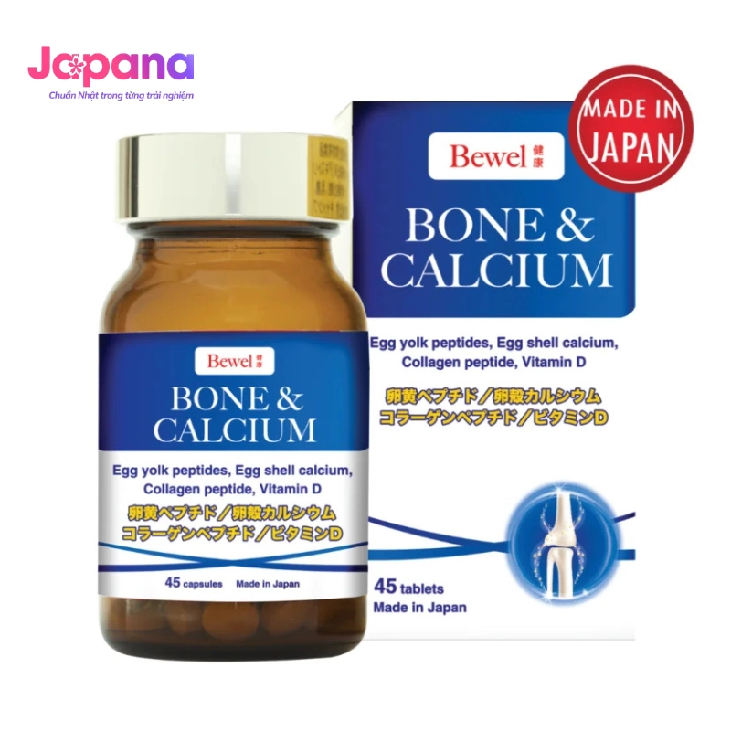 Combo 2 Viên uống hỗ trợ xương và tăng chiều cao Waki Bewel Bone & Calcium - 100 viên